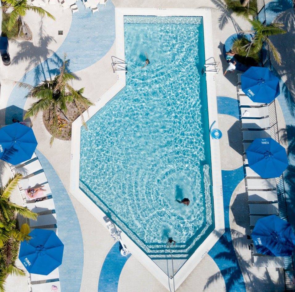 Aerial View of Plunge Pool. 
